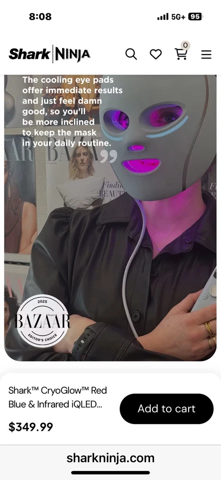 Mascarilla LED Shark CryoGlow Foto 3 de 4