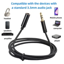 3.5mm Audio Extension Cable Headphone Stereo Cord Male to Female AUX Car MP3 lot