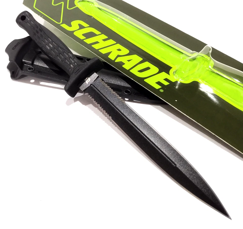 Cuchillo de hoja fija Schrade Magnum LG aguja doble filo Full Tang bota de lanzamiento Foto 3 de 4