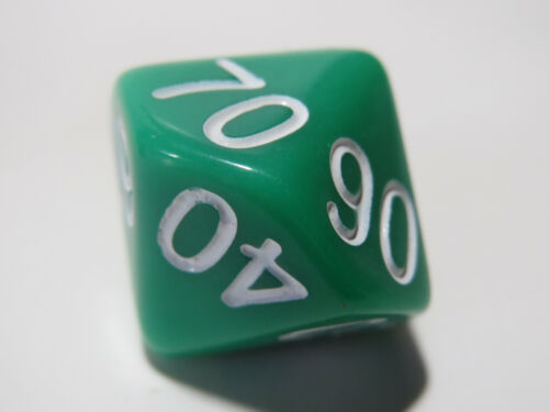 RPG Dice 10pc - Opaque Green - 1 @ D4 D8 D10 D12 D20 D00-10 & 4 D6 - Picture 9 of 9