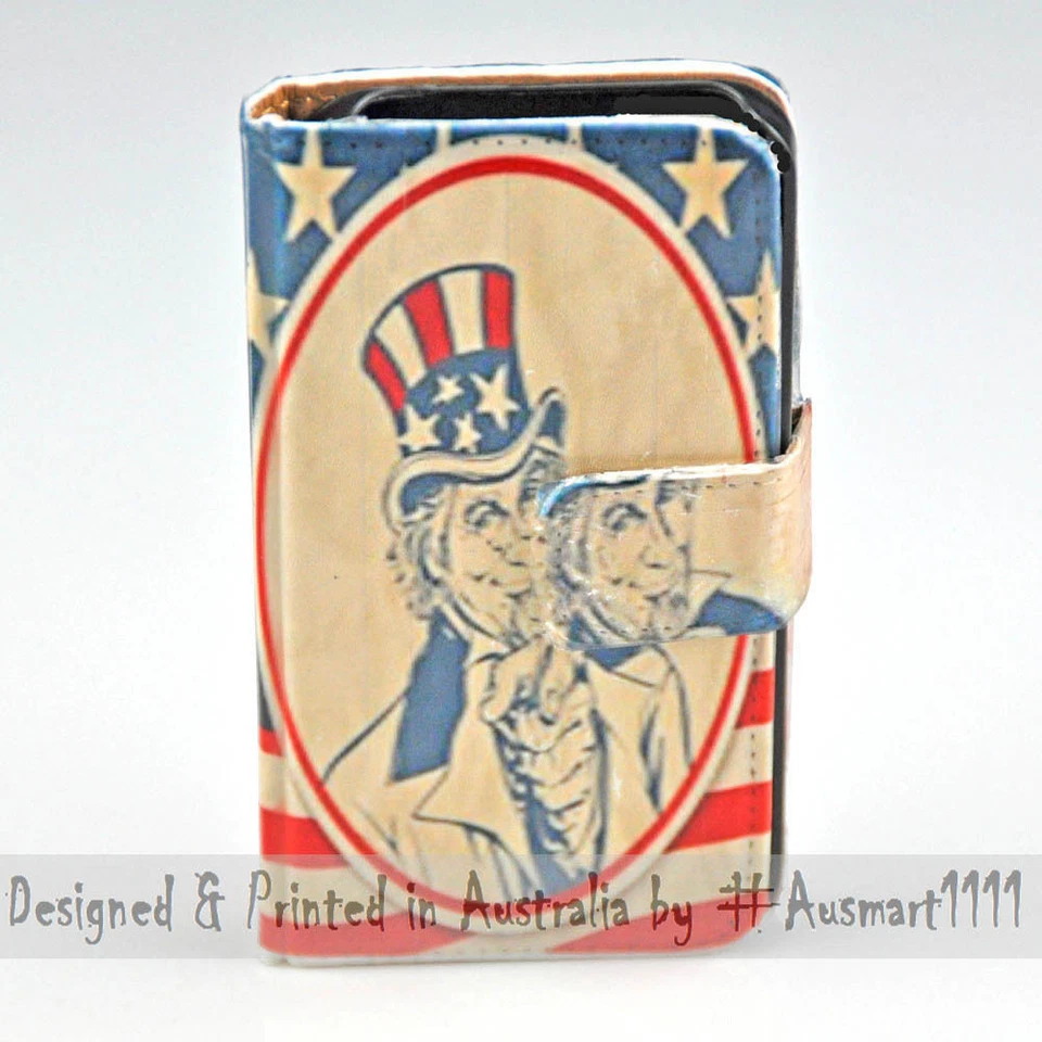 Funda tipo billetera con estampado de tema del Tío Sam para teléfono móvil Samsung Galaxy Series Foto 2 de 3