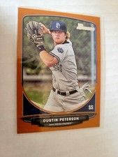 2013 BOWMAN DRAFT ORANGE PARALLEL DUSTIN PETERSON BREWERS 52/250