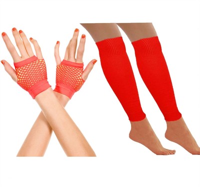 Guanti A Rete Neon Anni 80 - Corti E Luminosi Con Effetto UV