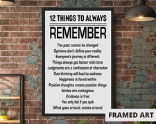 Framed 11x17" Inspirational Quotes Motivational Poster Home Office Decor
