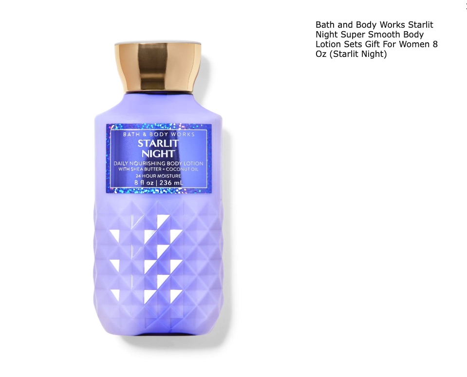 Bath & Body Works Body Lotion Starlit Night 8oz