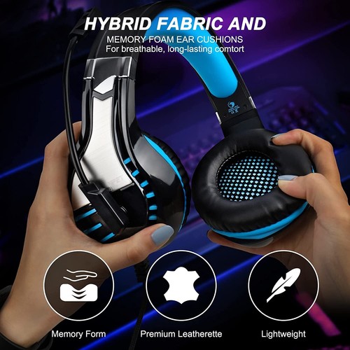 Audifonos Gamer con Microfono Para PS4 Xbox PC Nintendo Switch Conector 3.5 USB - Picture 3 of 8