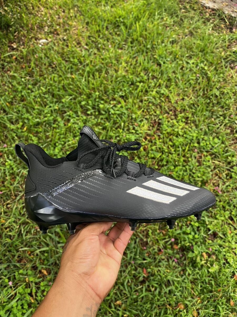 Adidas Adizero Football Cleats Black Silver Metallic Men's Adidas Adizero Football Cleats Black Silver Metallic Men's
