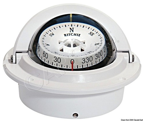 RITCHIE Einbau-Kompass Voyager 3 Zoll weiß/weiß - Bild 1 von 3