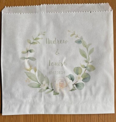 Personalized Wedding Candy & Favor Bags - Custom Cake, Sweet Cart & Favor Boxes With Name & Date