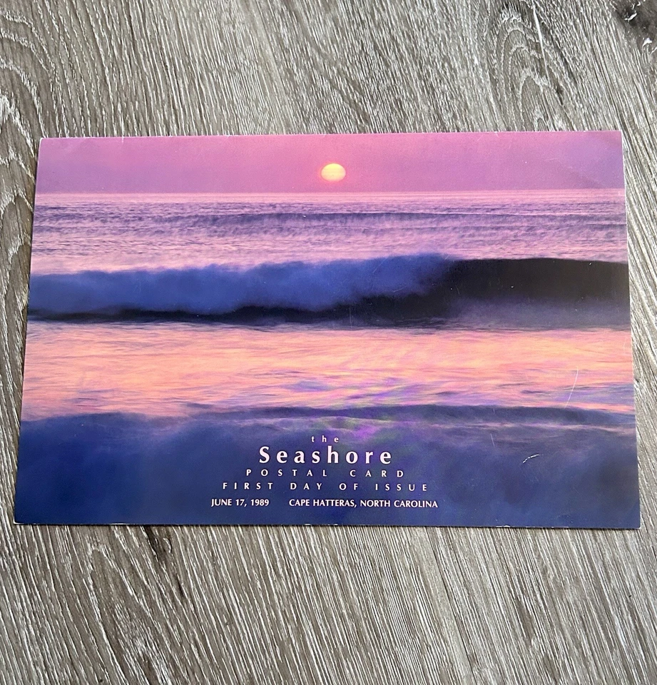The Seashore Ceremony Program Postcard 1989 Cape Hatteras NC First Day Issue USA - Image 2 of 4
