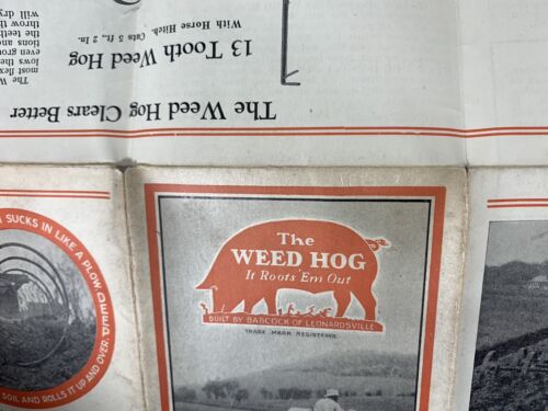 Folleto DE COLECCIÓN WEED HOG Plegable Rock Island ILL Plow Co Grada Publicitaria - Imagen 9 de 10