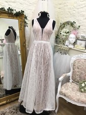 wedding dress size 10 Boohoo Style white nude colour