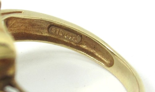 BELLISSIMO ANELLO DONNA ORO 14K CUSCINO TAGLIO PIETRA BLU E DIAMANTE 0,24TDW 4,8G - Foto 9 di 13