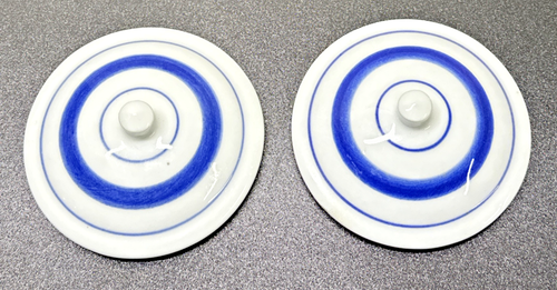 2 tazas de té Williams Sonoma taza de café con tapa azul blanco margarita grande cocina empinada - Imagen 17 de 23