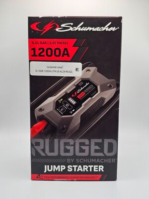 Schumacher SL1668 1200 Peak Amp 12V Rugged Lithium Jump Starter & USB Power Pack