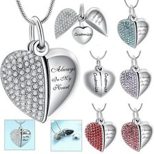 Openable Heart Urn Pendant Memorial Necklace for Cremation Ashe Memorial Jewelry
