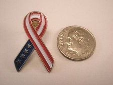 911 Stars Stripes American Flag Ribbon Vintage Lapel Pin support our troops s135