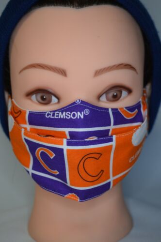 Clemson Face Mask for Men - Women Cotton Fabric Clemson University Face Mask - Picture 2 of 3