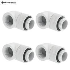 Barrowch G1/4" Male to Female Extender Fitting, 90 Degree Rotary White , 4 Pack