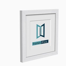 Box Picture Photo Frame with Mount Wood effect Black White Oak Square Sizes
