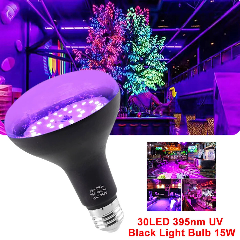 LED Schwarzlicht Strahler UV Licht Glühbirnen Leuchte Disco Club Partylicht 15W  - Bild 4 von 4
