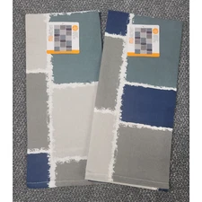 MU Kitchen Designer Print Kitchen Towels Up North Blue 20x30in Cotton 2pk