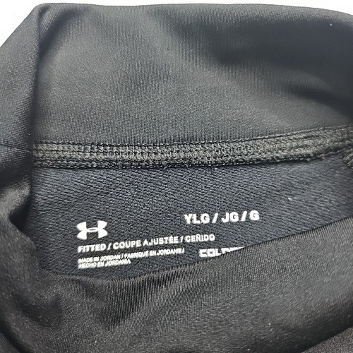 Under Armour Fitted Compression Shirt Youth Large YL Long Sleeve Black Coldgear - Picture 5 of 10
