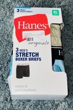 NWT Hanes Originals Men's 3 Pk. Modern Fit Boxer Briefs Size XL 40  42 