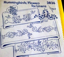 VTG UNCUT AUNT MARTHA Transfer Pattern BIRDS FLOWERS MOTIFS Pattern BONUS