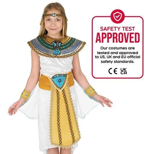 Niñas Disfraz de Faraón Egipcio Niños Cleopatra Reina del Nilo Vestido Halloween Foto 4 de 4