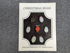 VTG 1981 Christmas Eggs English Smocking by Barbie Beck, Pattern + 5 Designs
