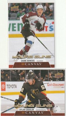 2 2020-'21 UPPER DECK SERIES 2 CANVAS YOUNG GUNS RC'S - S.BOWERS / D.COGHLAN