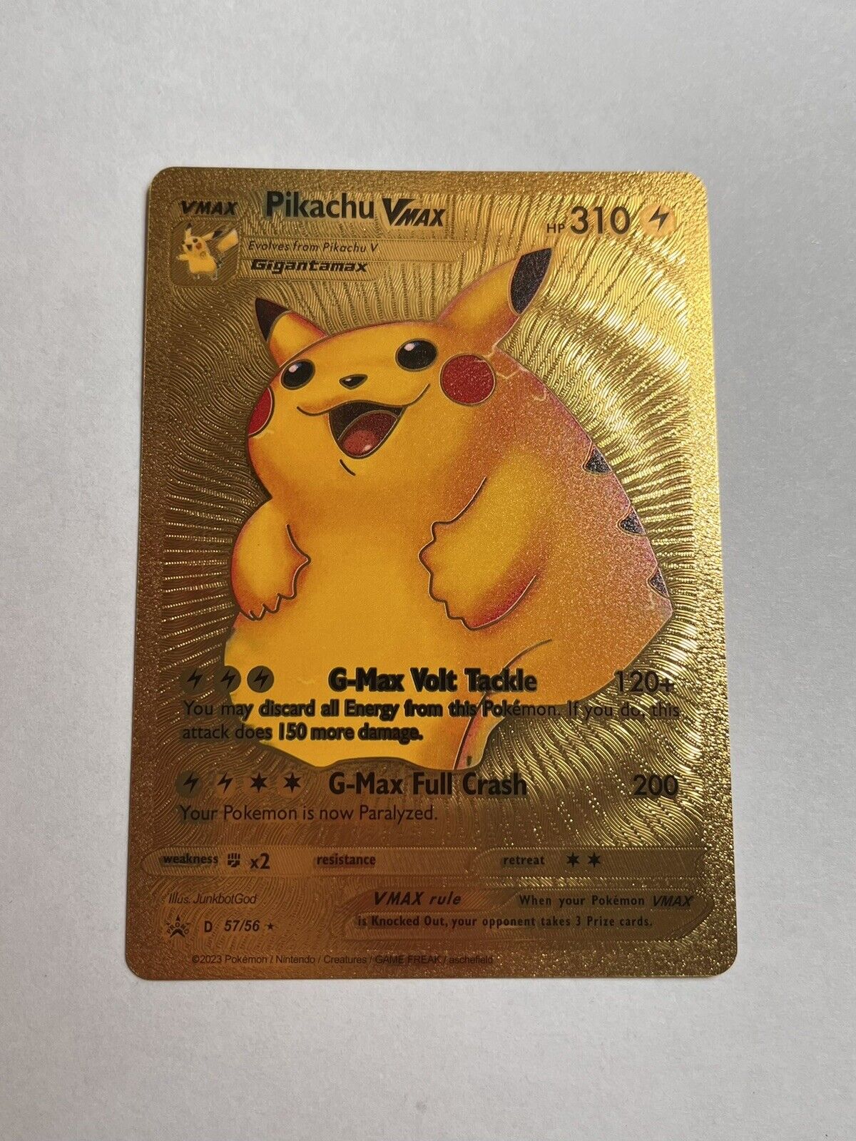 Pikachu VMax Gigantamax Silver Foil Pokemon Card 310hp