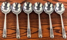 Oneida Community Plate “Milady” Silverplate Flatware Gumbo Soup Spoons Set Of 6