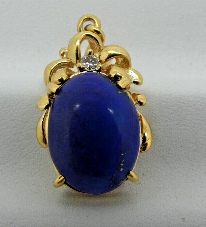 Custom Made Lapis Lazuli & Solid Gold Vintage Nec… - image 1