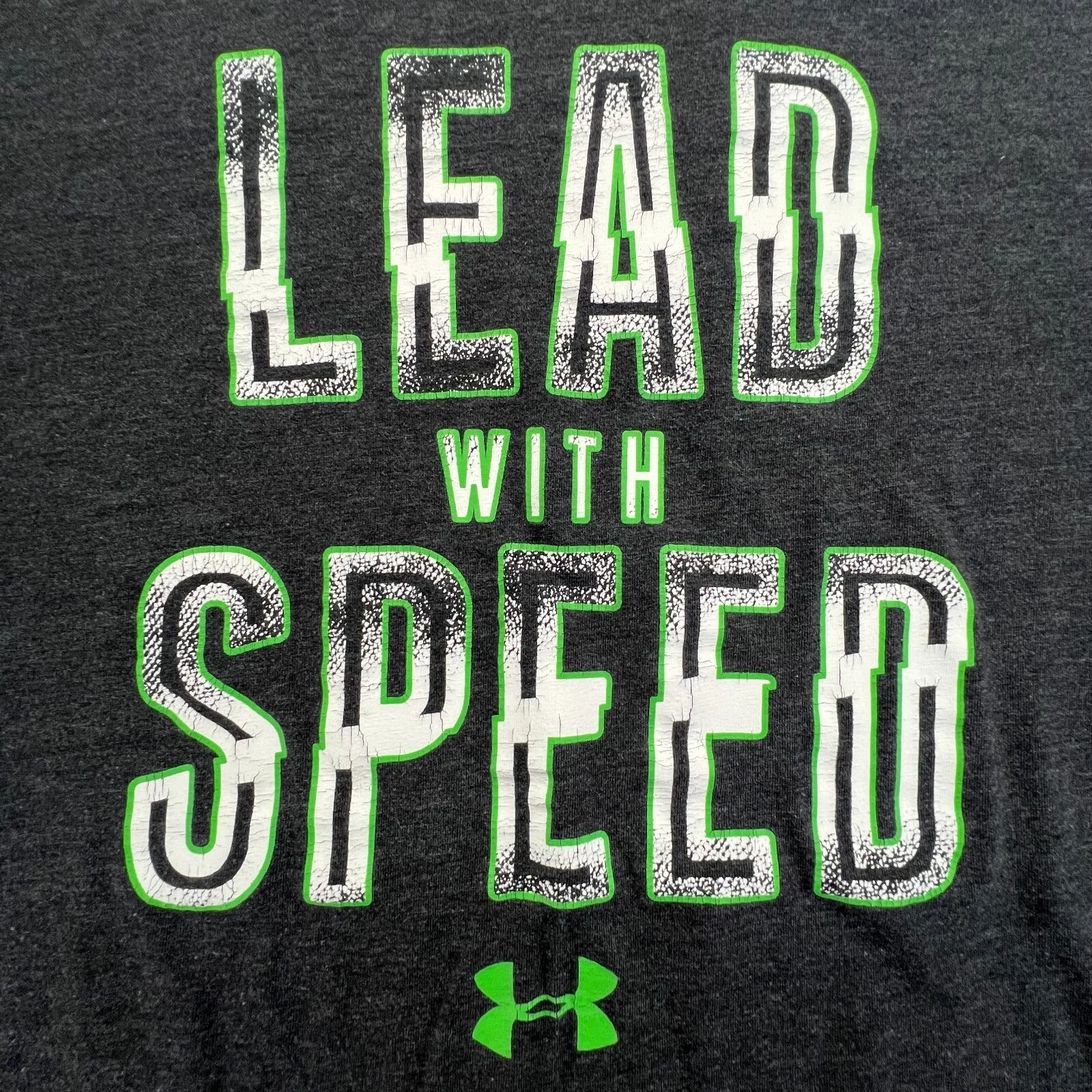 Under Armour Charged Shirt Mens XL Charcoal Gray Heathered Lead With Speed