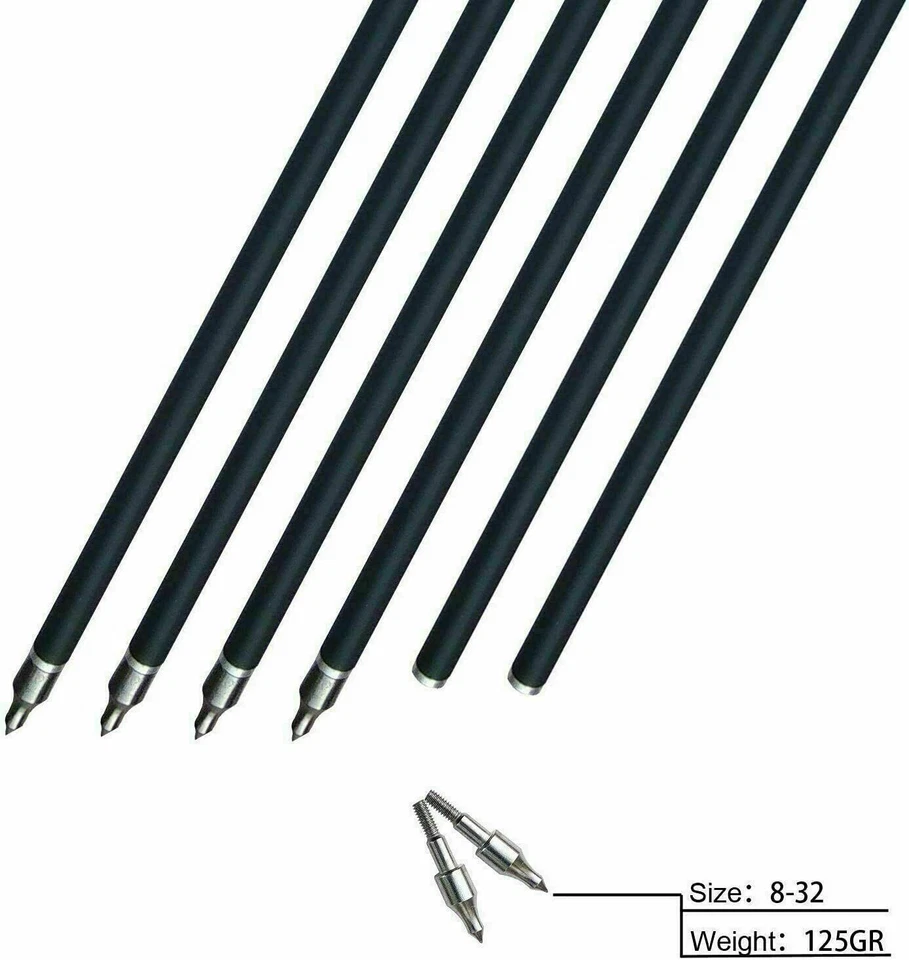 12Pcs 20" Carbon Halfmoon Crossbow Arrow Bolts For Hunting and Outdoor Practice - Image 3 of 4