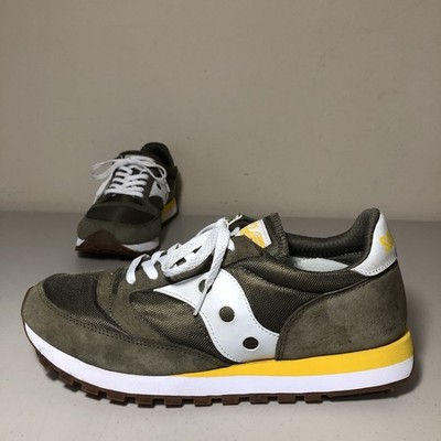 Saucony Jazz 81 Shoes Men s 10 Olive Green Yellow Retro Sneakers Suede S70539-23