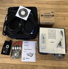 Sharp PG-F267X DLP Conference Room Projector Bundle Cords, Bulbs, Remote, Case 