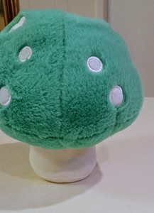 Mystical Mushroom Plush FantasyTable Decor Turquise & White standing Softie Pre