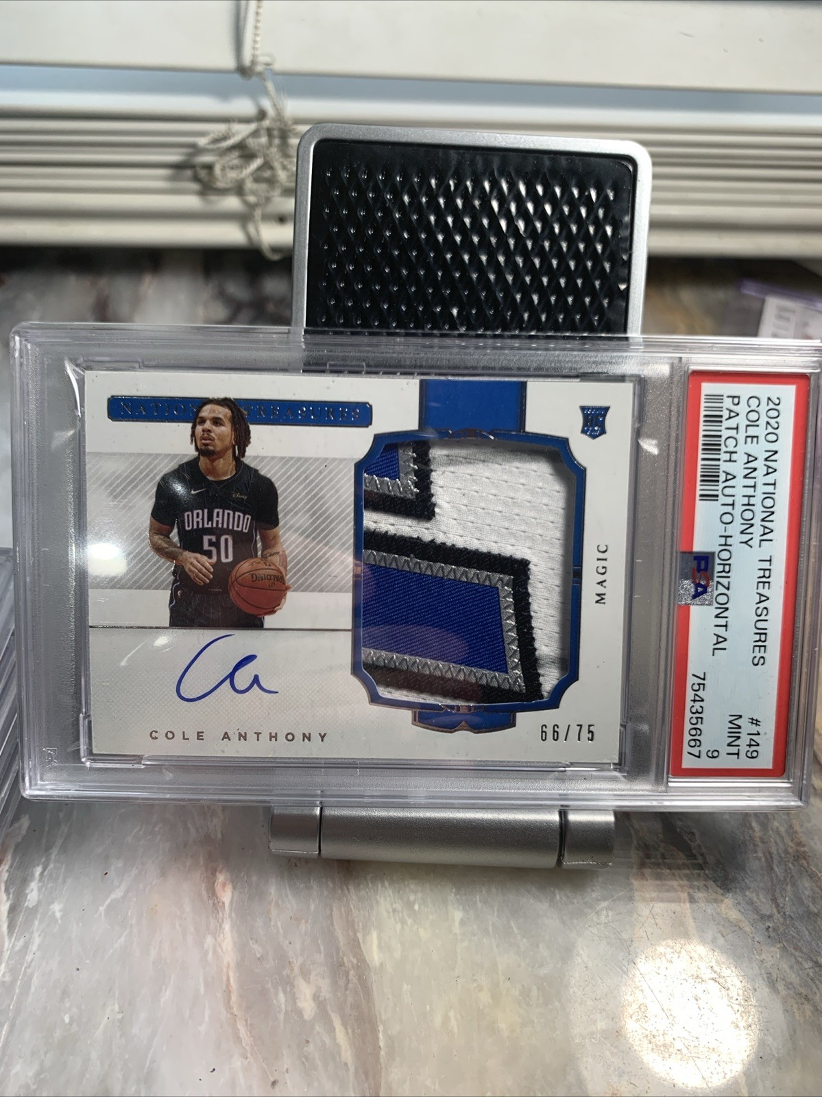 2020-21 Panini National Treasures Cole Anthony Horizontal RPA /75 PSA 9 MT #149