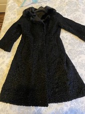 Elegant Vintage Persian Lamb Coat with Mink Collar Size 8-10