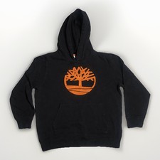 Timberland Boys Black Hoodie Pullover Sweatshirt Logo Graphic Comfort- Large