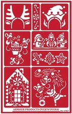 Armour Reusable Over n Over Glass Etching Stencil - Holiday Spirit