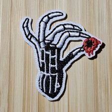 SKELETON HAND TOMATO POETIC P3 WEIRD ODD BIZARRE STRANGE PATCH BADGE EMBROIDERY