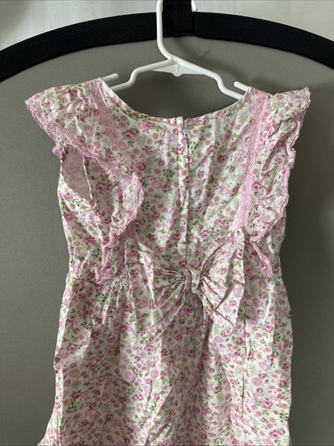 American Girl Love Shack Fancy Pink Floral Ruffle Lace Dress Size 6 - Picture 7 of 8