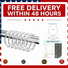 Clear Plastic Shower Curtain Rings 12 Pack Kutesna Snap Close Hooks