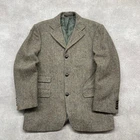 M&S Blazer Mens Large Harris Tweed 100% Wool Vintage Jacket, Brown