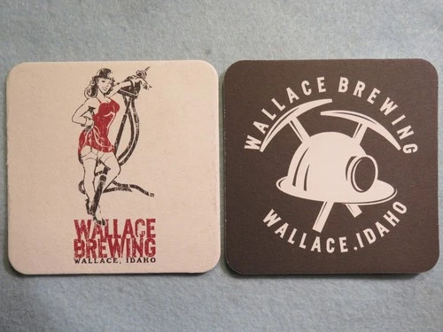 Beer Coaster ~ WALLACE Brewing Co ~ IDAHO Mining, Wild West Town - Hooker Design