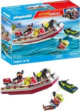 PLAYMOBIL Action Heroes 71464 Feuerwehrboot mit Aqua Scooter Wasserrettung ab 4